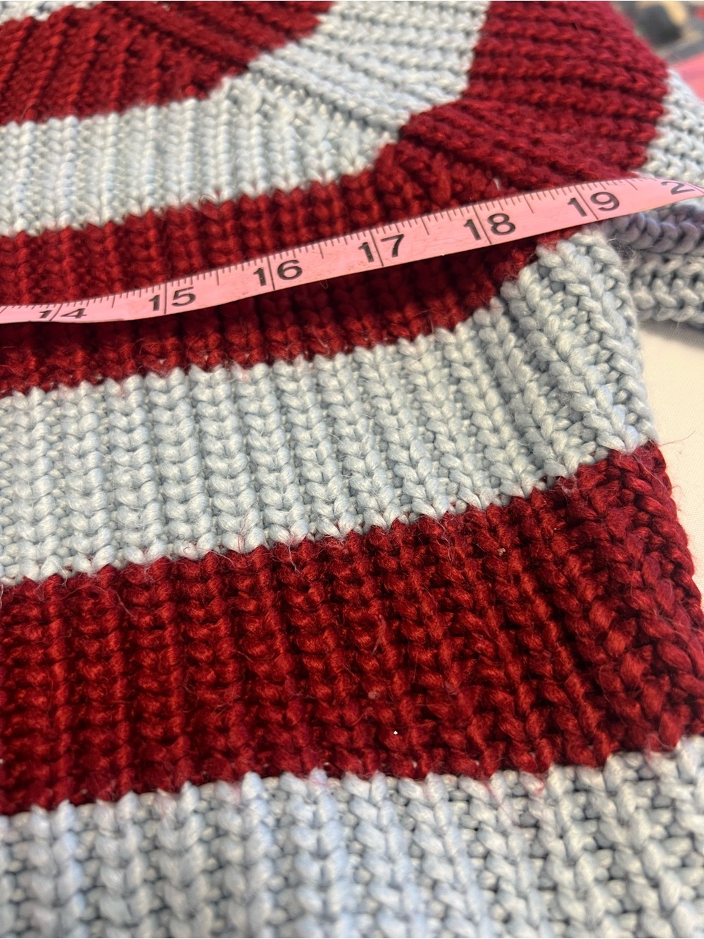 cinq a sept Burgundy & Light Blue Striped Cropped Cardigan - Picture 7 of 7